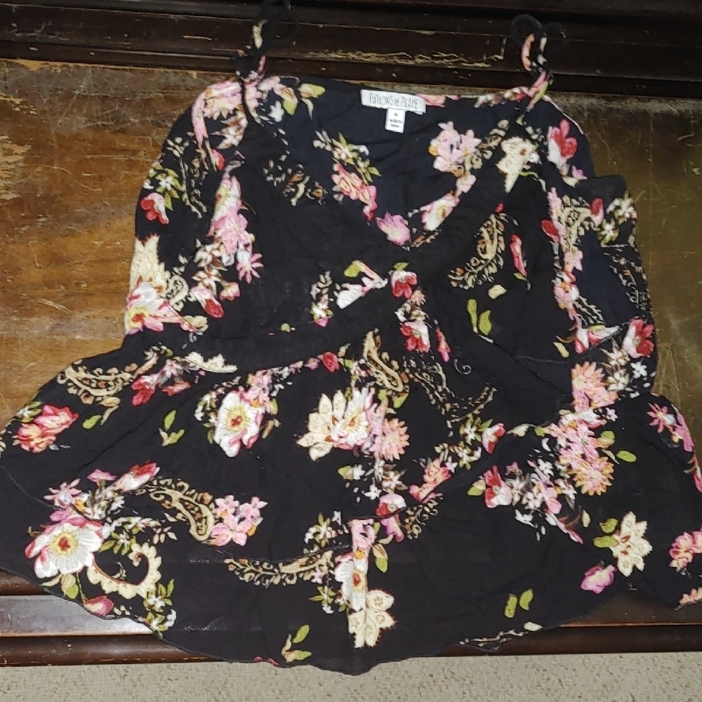 Patrons of Peace Black Floral Top